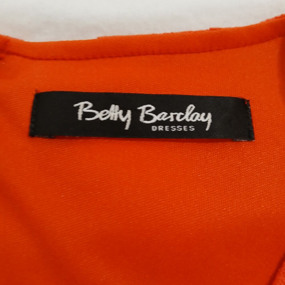 Betty Barclay Dresses 12 short-sleeve v-neck geometric-lace lined pumpkin dress - Picture 2 of 12